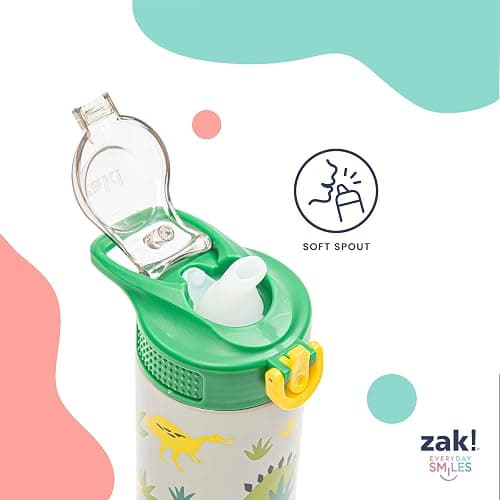 Zak Designs Sonic the Hedgehog Sage Kids Water Bottle For School or Travel, 19oz Stainless Steel Water Bottle With Straw, Handle, and Leak-Proof, Pop-Up Spout Cover (Sonic & Shadow) thumbnail 5
