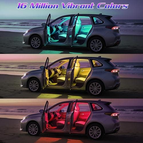 Winzwon Led Lights for Car Accessories Interior, Christmas Stocking Stuffers White Elephant Gifts for Men Women Adults, APP Control with USB Port Color Change Lights for Truck Decor 2 Pack thumbnail 3