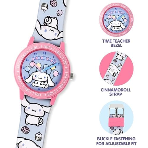 Hello Kitty Cinnamonroll Children's Time Teacher Learn to Tell the Time Watch for School, Gifts for Kids, Girls thumbnail 2