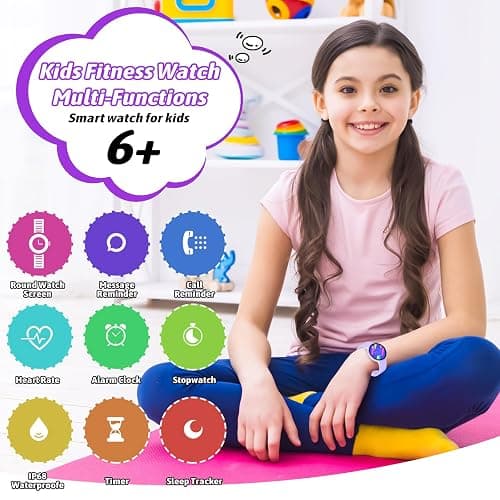 JOYELE Smart Watch for Kids Boy Girl, No Phone Needed Kids Watch Waterproof with 19 Sport Modes, Pedometer, Sleep Monitor, Kids Watch for Girls Boys 6-16 Birthday Gifts Toy Gift (Purple) thumbnail 2
