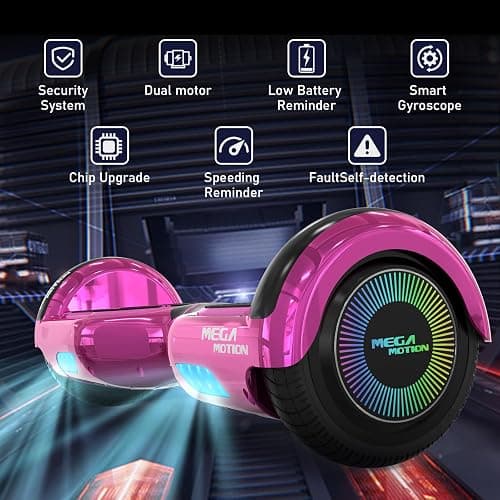MEGA MOTION Hoverboards con Hoverkart para Niños, Hoverboards 6,5 Pulgadas con Altavoz Bluetooth, con Luces LED, Regalo para Niños thumbnail 3