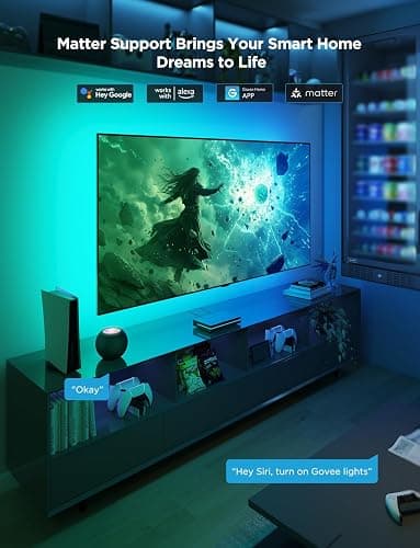 Govee HDMI 2.1 Sync Box 2, AI Sync Box with TV Backlight, Supports 8K@60Hz, 4K@144Hz, VRR and ALLM, Works with Matter and Alexa, RGBIC LED Light Strip for 55-65 inch TVs, 75 LEDs/m thumbnail 6