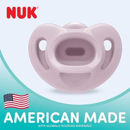 NUK Timeless Comfy Pacifier | 100% Silicone, One-Piece Design | BPA-Free, Gentle on Baby’s Skin | 5-Pack, for 0-6M thumbnail 2