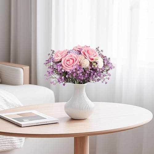 ABAJI Tiny Babys Breath Artificial Flowers Gypsophila Real Touch Flowers for Wedding Party Home Garden Decoration 12 inch in Length Small and Short thumbnail 6