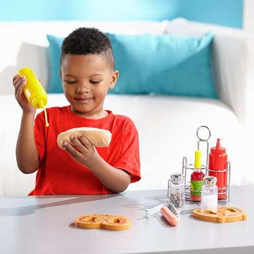 Melissa & Doug 6-Piece Condiments, Play Food Set with Kids Play Kitchen Accessories, Preschool Learning Toys for Girls & Boys 3+ thumbnail 6