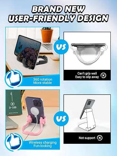 Stocking Stuffers for Teens Girls Boys Adults Cell Phone Stand: UPGRADE Adjustable Thumbs Up Lazy Phone Holder for Desk Cool Gadgets Fun Birthday Gift Ideas for Kids Teenager Women Gifts for Christmas thumbnail 6