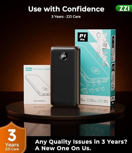 ZZI Portable Charger Power Bank 60000mAh, 22.5W PD Fast-Charge Battery Pack | Charge 5 Devices, 3-Ports & 3 in 1 Cable, 60% in 30min, 10 times for iPhone, Fit All Cell Phone/Tablets,Camping/Travel/Outage thumbnail 10