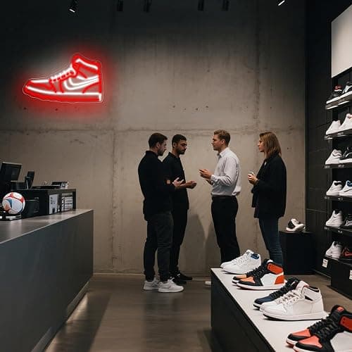 Sneaker Neon Sign for Wall Decor Dimmable Sports Shoes LED Light Sign for Boys Room Red Business Sneaker Signs for Man Cave Shop Club Decor Cool Wall Art Gifts for Men Teens Size 16.5 * 10.4in(P083) thumbnail 6