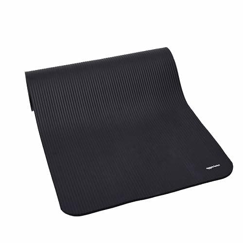 Amazon Basics Yogamatte, rutschfest, extra dick, Pilates-Gymnastikmatte, 183 x 61 x 1 cm, Schwarz thumbnail 5
