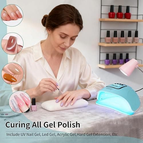 JODSONE U V LED Nail Lamp Blue Gel Polish Nail Dryer with Smart Auto Sensor 4 Timing Modes Fast Curing for Home DIY thumbnail 7