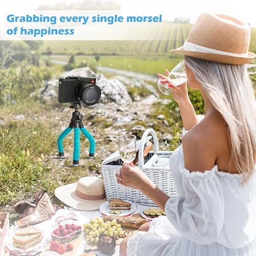 Ubeesize Portable Tripod Stand with Wireless Remote & Clip, Flexible Phone Holder for Video Recording (Blue) thumbnail 7