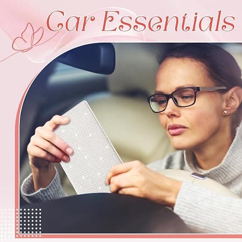 Honeydak Bling Pearl Car Registration Insurance Holder for Women, White | Sparkly Rhinestone with Card Slots, Vehicle Document Organizer, Insurance License Storage, Elegant Gift for Girls Drivers thumbnail 6