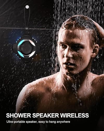 comiso Waterproof Speaker with Robust Bass, Shower Speaker with Dynamic Light, TWS Mode, Loud HD Sound, IP67 Waterproof, 2000mAh, Portable Wireless Speakers for Home, Outdoor/Kayak, Gift for Unisex. thumbnail 6
