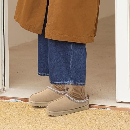 Litfun Women's Fuzzy House Slippers Genuine Suede Fluffy Winter Slipper Cozy Furry Warm Shoes Indoor/Outdoor thumbnail 7