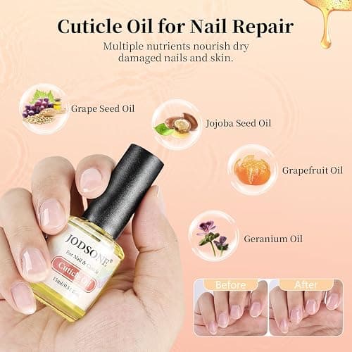 JODSONE Gel Nail Polish Remover Kit - Set with 15ml Gel Nail Polish Remover, Cuticle Oil and Latex Tape, and Complete Remover Manicure Tool Set, No Soaking thumbnail 6