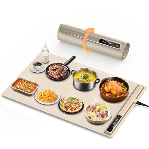LBOLHZO Warming Mat for Food,10s Rapid Warm Food Warming Mat,3-Temp Food Warmer,Fast Heating BPA-Free Auto Shut Off Chafing Dishes For Buffet,Roll Up Food Warmers For Parties Buffet Valentine Gifts - Image 1