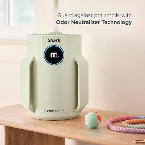 Shark Air Purifier for Home, NeverChange Compact Pro, for Bedroom, Nursery, Home Office, Dorm, HEPA-Exceeding Filter, Captures Pollutants, Pet Dander, Dust, Odor, Smoke, and More, HP072GN, Honeydew thumbnail 4