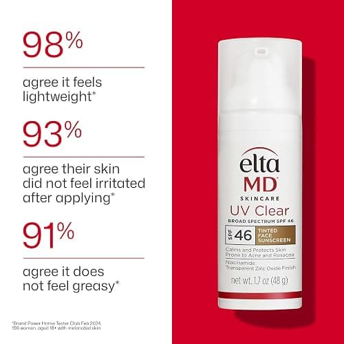 EltaMD UV Clear Tinted Sunscreen for Face, SPF 46 with Zinc Oxide, Oil-Free, Dermatologist Recommended, For Acne-Prone Sensitive Skin, 1.7 oz thumbnail 10