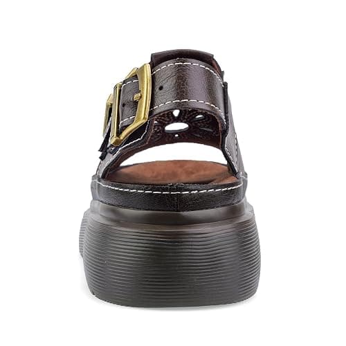 KIFIWUI Platform Sandals for Women Chunky Ankle Buckle Casual Open Toe Comfortable Flower Decoration Fisherman Sandals thumbnail 7