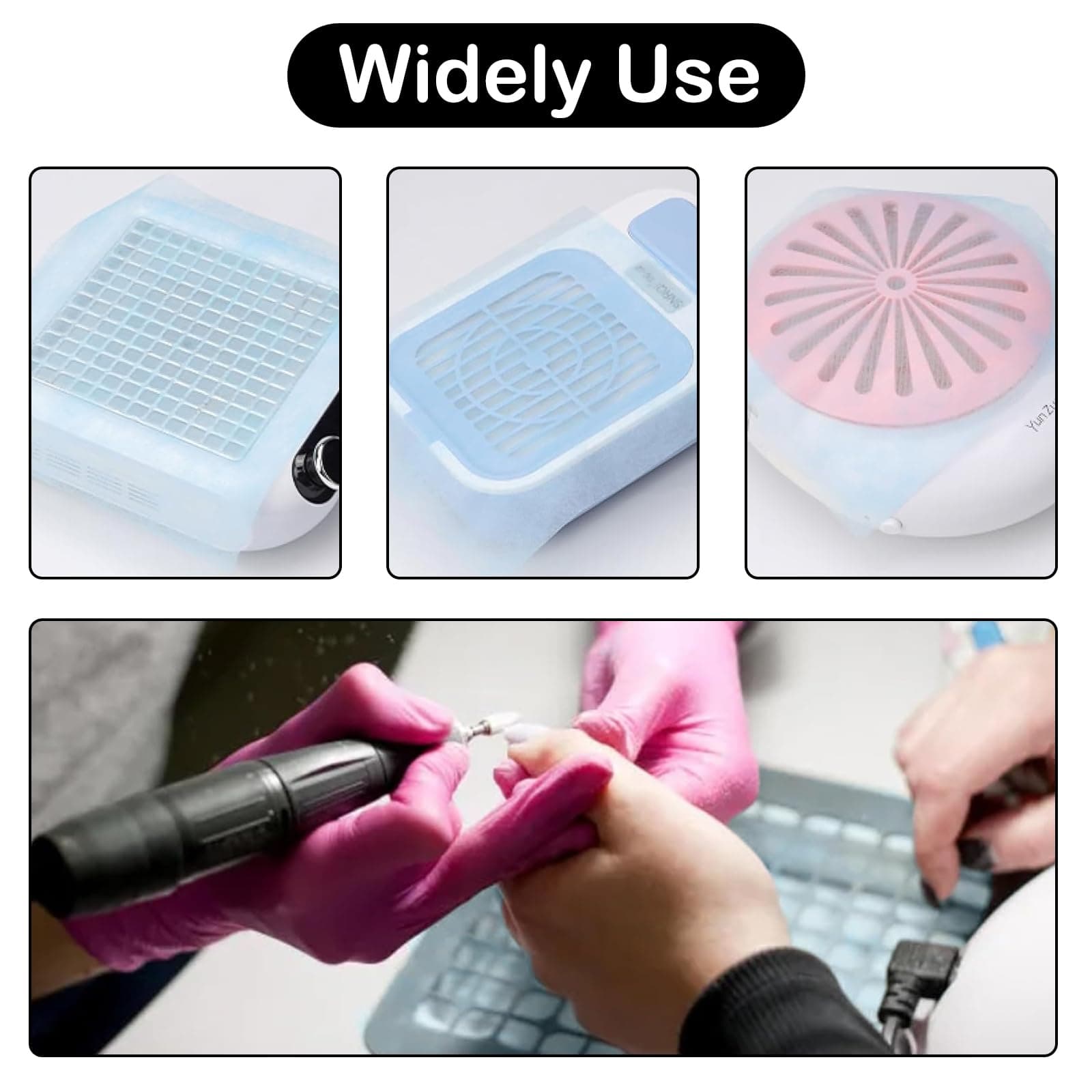 200Pcs Nail Dust Collector Filters - Breathable Non-Woven Paper for Multifunctional Nail Vacuum Accessories - Self-Resizing and Blue thumbnail 7