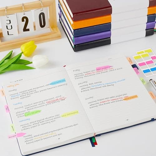 FOCUS DAY Lined Journal Notebook for Women/Men Writing Work, 320 Pages Hardcover Pink Leather Daily Diary Journals Note book College Ruled for Note Taking, A5 (5.7'' X 8.4'') thumbnail 2