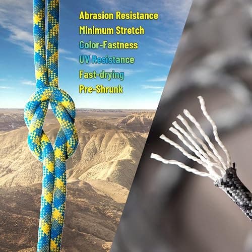 HERCULES Type III Paracord 550 Paracord Rope Parachute Cord, 50' Black for Survival Rope, Survival Cord thumbnail 3