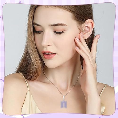 Kanfyyl BTS Necklace Earrings Set, Necklace and Earrings in Silver with Purple Sparkling Stones, Kpop Merch Jewellery for BTS Fans thumbnail 4