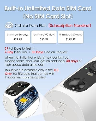 ANRAN 4G LTE Cellular Solar Security Camera Wireless Outdoor No WiFi Needed | 2K Color Night Vision Built-in SIM 37 Days Trial Subscription Needed PIR Motion Detection Alert 2-Way Audio for Farm Barn RV thumbnail 4