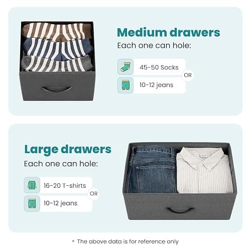 OLIXIS 7 Drawers Dresser for Bedroom, Fabric Storage Tower for Living Room, Entryway - Sturdy Steel Frame, Wooden Top & Easy Pull Fabric Bins, Closet Chests Organizer for Clothes, Classic Grey thumbnail 4
