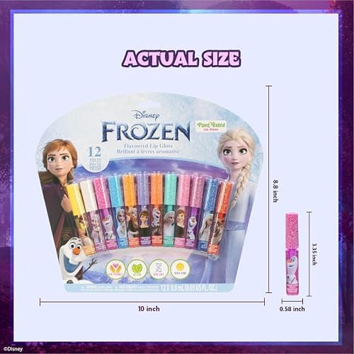 Disney Frozen 12 Piece Plant Based Lip Gloss, Girls Party Favors, First Makeup Set for Girl, Perfect for Parties, Sleepovers, and Birthday Gifts, Elsa and Anna, Ages 3+, by Townley Girl thumbnail 5