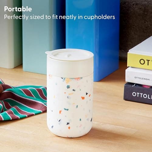 W&P Porter Ceramic Mug w/ Protective Silicone Sleeve, Terrazzo Charcoal 16 Ounces | On-the-Go | Reusable Cup for Coffee or Tea | Portable | Dishwasher Safe thumbnail 6