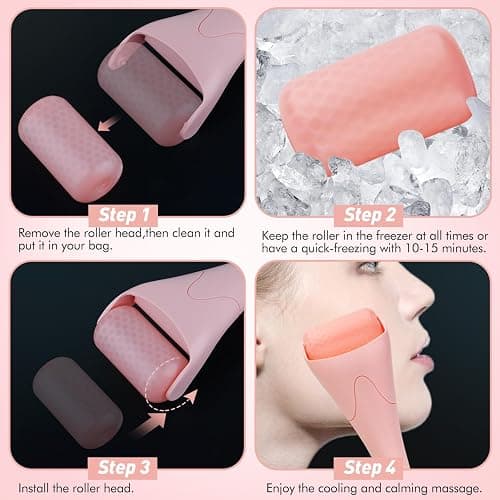 Fronnor Ice Roller for Face,Eyes,Facial Massager Tool,Soothing Skin Care Tool,Cooling Skincare Device for Puffiness,At-Home Spa Gift for Women(Pink) thumbnail 5