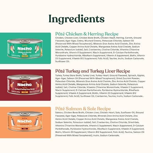 Made by Nacho Pate Wet Cat Food Variety Pack, Chicken, Salmon, and Turkey, 5.5 Ounce Cans, Grain-Free Canned Pet Food, Bone Broth Infused for Hydration, Limited Ingredients, 12 Pack thumbnail 5