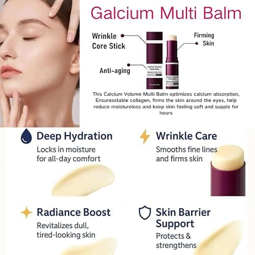 2PCS Korean Collagen Moisturizing Stick，Pure Collagen Wand,Calcium Volume Multi balm,Wrinkle Core Stick,Calcium Multi-Effect Moisturizing Cream,Anti-aging, Suitable for Eyes, Face, Neck,Lip thumbnail 2