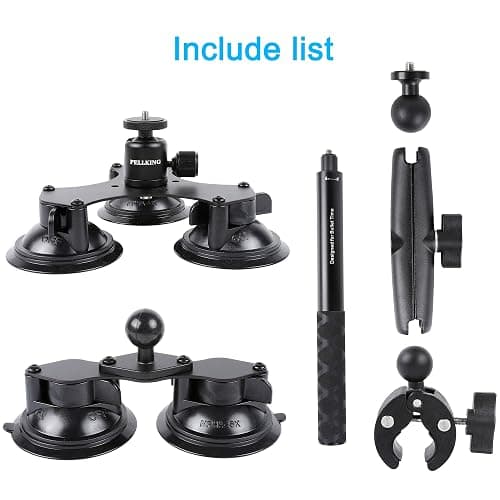 PellKing Suction Car Mount for Insta360 x5,x4, x3, x2, x,One RS,R Compatible with GoPro Max DJI OSMO 360 Camera 5 in 1 Suction Mount Kit for Action Cameras (Includes 44.9-inch Selfie Stick) thumbnail 6