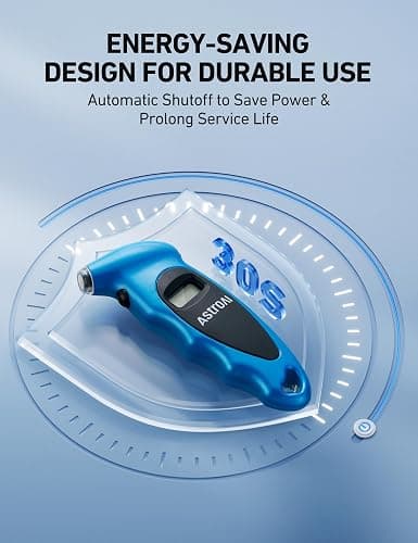 AstroAI Digital Tire Pressure Gauge 0-150PSI Calibrated to ANSI B40.7 +/-1PSI, Accurate in 0.1 Increments, Tire Repair Tools 4 Pressure Measurements for Car Truck with Backlight LCD, Blue thumbnail 5