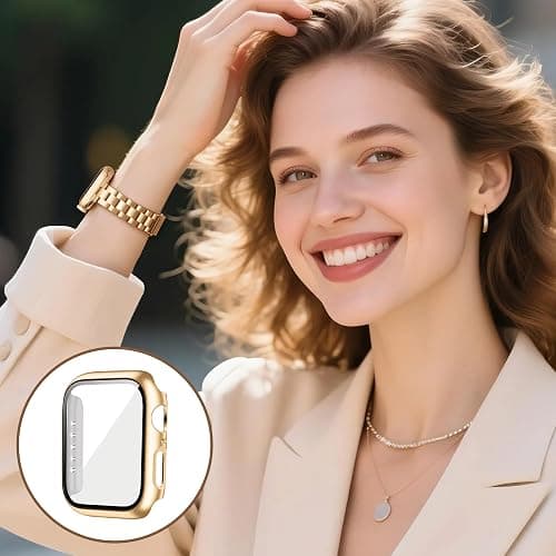Vamyzji Compatible with Apple Watch Strap with Case for Apple Watch Series 11 10 42mm 46mm SE/SE2/SE3 Series 6 5 4 40mm 44mm, Slim Stainless Steel Metal iWacth Band with Case for Serie 1110 SE 6 5 4 thumbnail 5