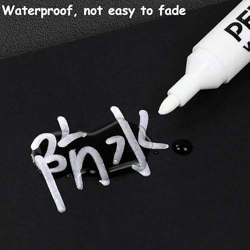 RiyaNed White Acrylic Pens,Waterproof Permanent Marker 2.0mm Quick-drying Suitable for ceramic, stone, canvas, metal, wood, glass, Easter eggs, Christmas decoration design painting. thumbnail 5