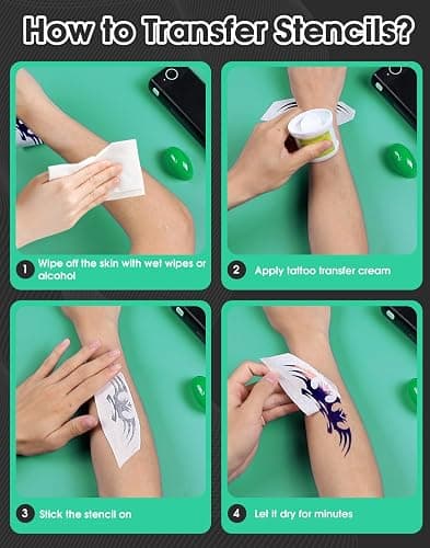 Phomemo Tattoo Stencil Printer, M08F Bluetooth Thermal Tattoo Printer with 10pcs Transfer Paper, Compatible with Phone/Tablet/PC, Tattoo Supplies for Tattoo Artist & Beginner, Black & Green thumbnail 7