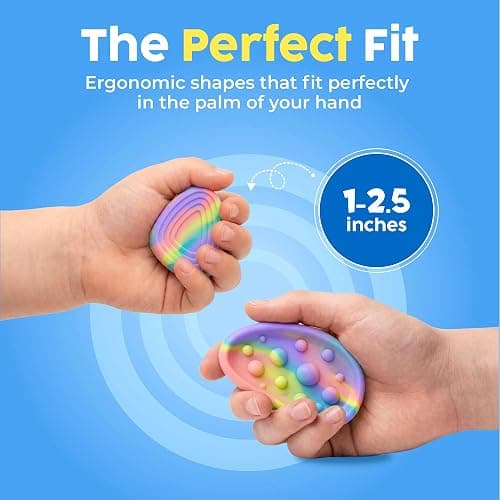 BUNMO Fidget Toys - Fidget Stones Sensory Toys – 6pk Pastel | Silicone Worry Stones for Kids Ages 3+ | Portable, Textured, Quiet Sensory Stones for Hands-On Play thumbnail 5