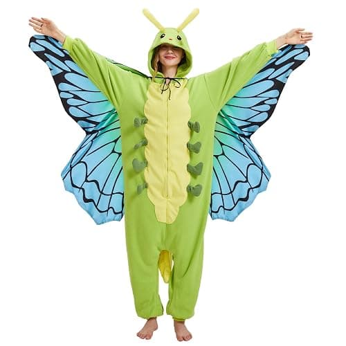 AMAMHAHAVA Caterpillar to Butterfly Onesie Pajamas for Adults, Transformative Onesie Pajamas for Halloween & Christmas - Image 1
