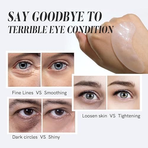 PEAUAMIE Under Eye Patches Collagen and Peptide Eye Mask for Dark Circles and Puffiness,Face Mask Skin Care Products 30 Pairs thumbnail 6