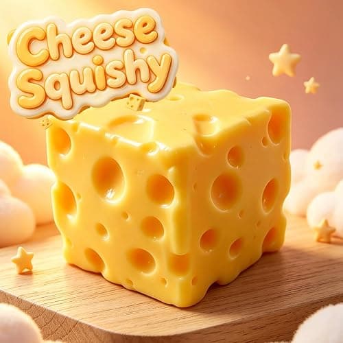 Cheese Squishy Food Squishy Stress Relief Fidget Toy Stress Relief Original Sensory Stress Balls Gifts for Adults Kids Friends (Yellow-1 Pack) thumbnail 4