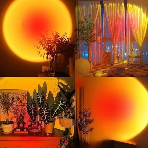 QUIGO Upgraded 10w Sunset Lamp Projector Led Lights for Room Decor Night Light Kids Sun/Sunlight/Sunrise Lamp RGB Party Lights Mood/Ambient/Rainbow Light Home/Bedroom Decor Gifts for Women thumbnail 5