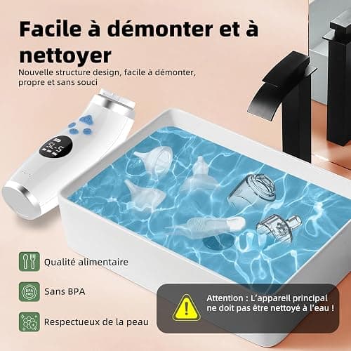 Mouche Bebe Electrique, Mouche nez Bébé confort 5 niveaux d'aspiration mouche-bébé 3 tailles Embout musique et lumière apaisantes affichage LED portable thumbnail 6