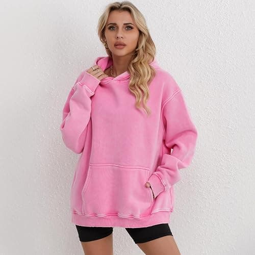 FAIABLE Mens Hoodies Oversized Unisex Acid Wash Hoodie Heavyweight Fleece Vintage Cotton Sweatshirt Men Women Streetwear thumbnail 2
