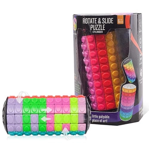 R.Y.TOYS Rotate and Slide Puzzle-Design Patent,Fidget Toys(Restore Order/Create Patterns) 12 Colors,10 Layers-Open Cover for Quick Play,Brain Teaser,Sensory Toys,Birthday Gifts,Easter Basket Stuffers - Image 1