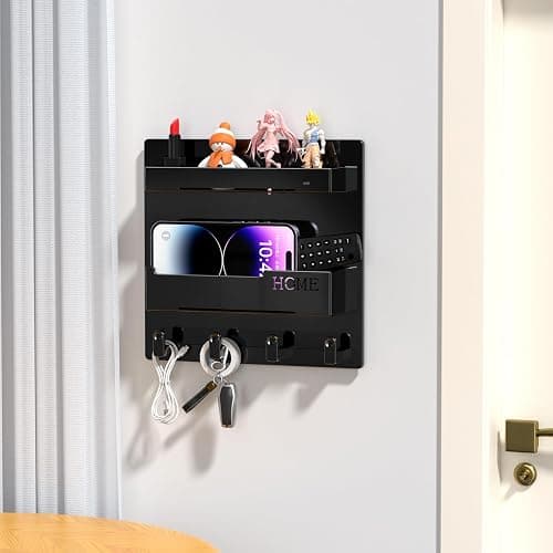 Bedside Wall Organizer, Wall Mount Self Stick On, Cute Room Decor Aesthetic, Girls Room Decor, Cool Stuff for Bedroom Storage and Organization thumbnail 6