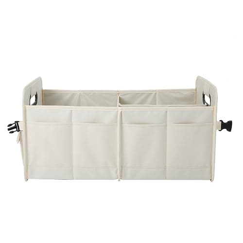 AOKJOY Car Trunk Organizer Car Storage Organizer Collapsible Multi Compartment Car Organizer Adjustable Straps for SUV(Beige) thumbnail 5