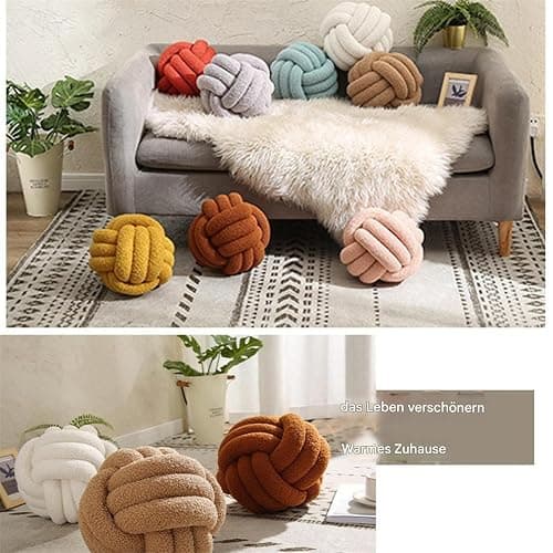 Knotenkissen & Knoten Deko - 22 Farben & 4 Größen - Aesthetic Kissen Ball Für Stilvolle Wohnaccessoires Und Moderne Deko-Ideen (Durchmesser 22CM,7) thumbnail 5